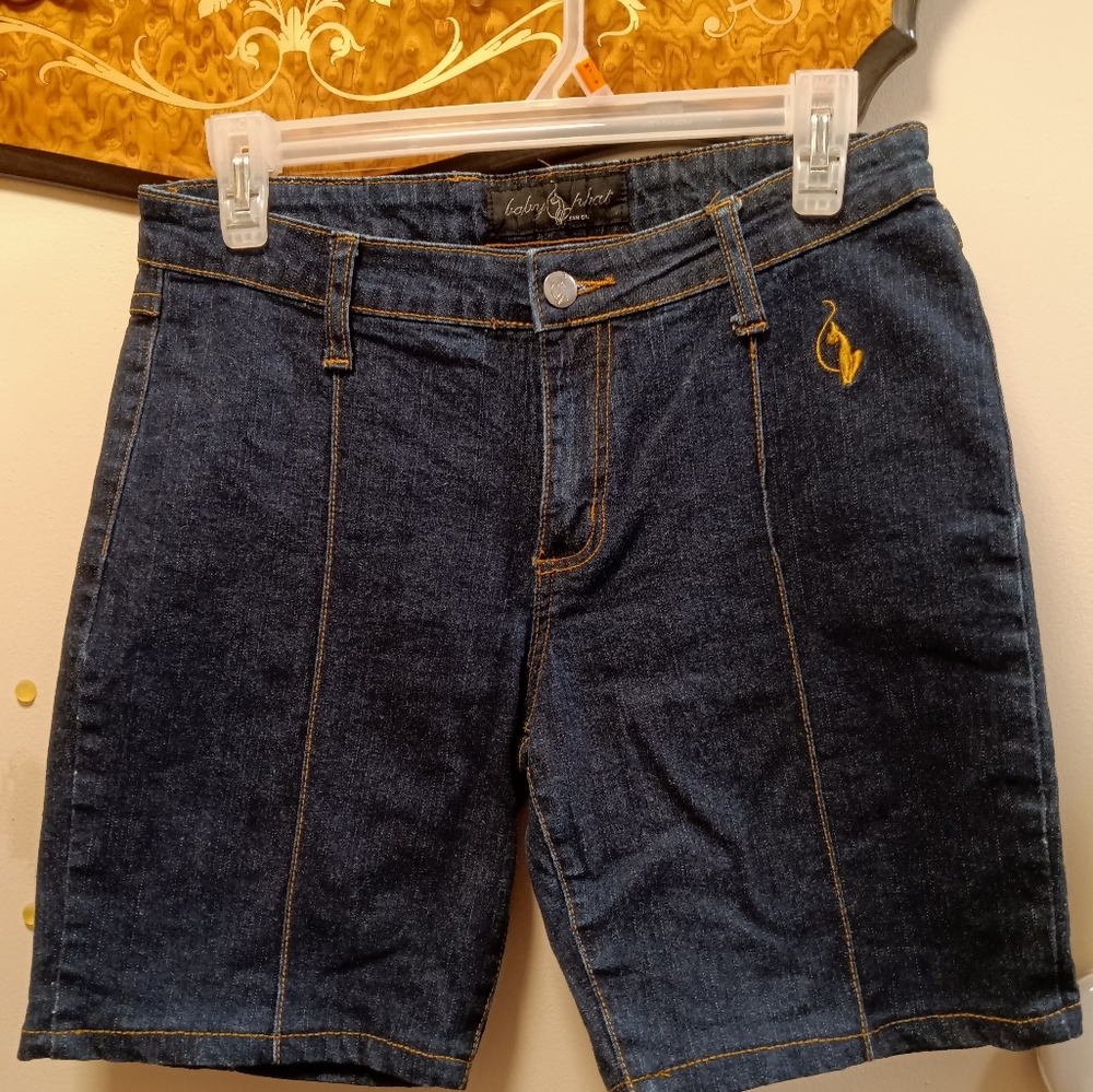 Blue denim shorts